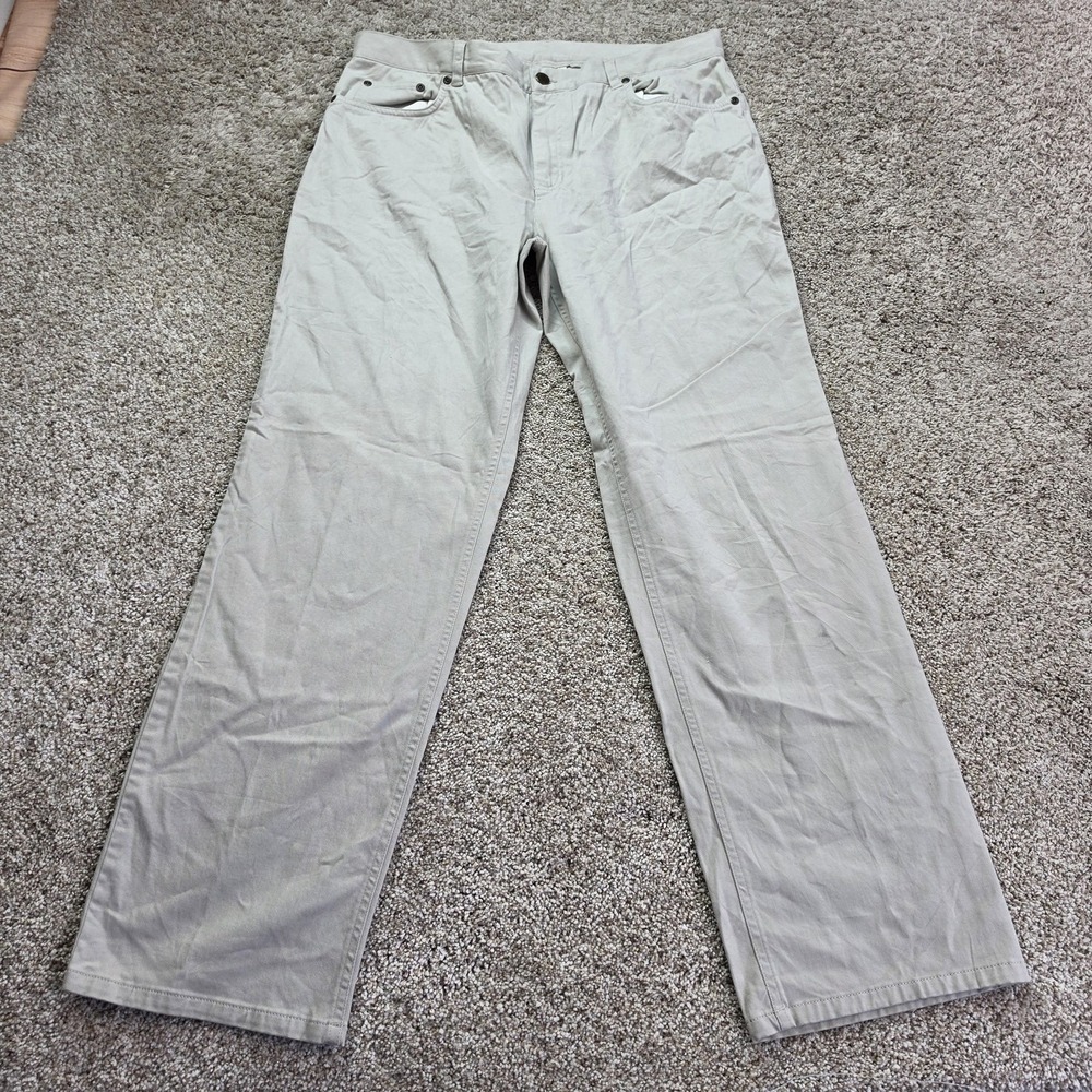 Jones New York Pants Womens 14 Beige Khakis Twill Stretch Flat Front Pockets